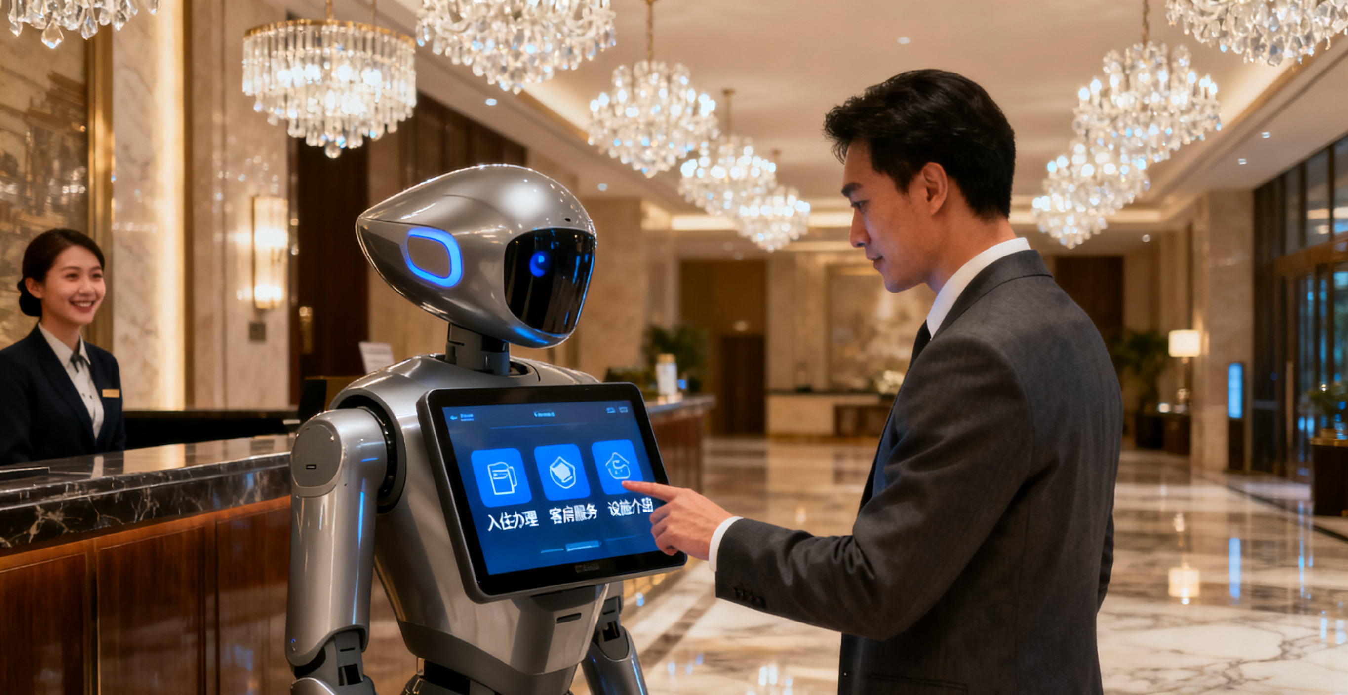 工業(yè)顯示器在酒店迎賓機(jī)器人中的應(yīng)用